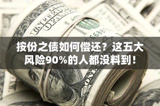 武汉按份之债如何偿还？这五大风险90%的人都没料到！