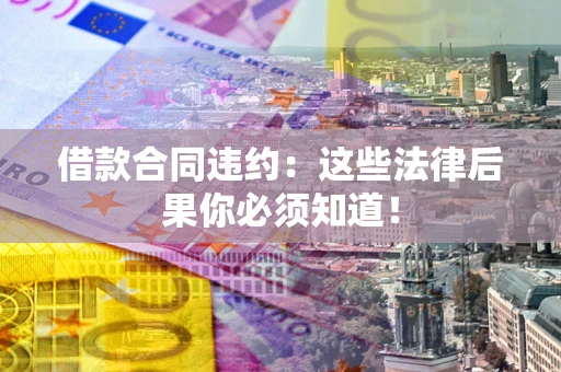 武汉借款合同违约：这些法律后果你必须知道！
