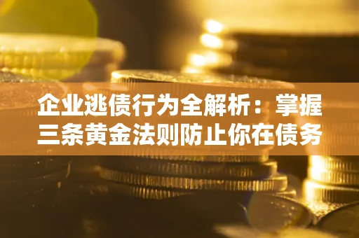 武汉企业逃债行为全解析：掌握三条黄金法则防止你在债务乱局中“踩雷”